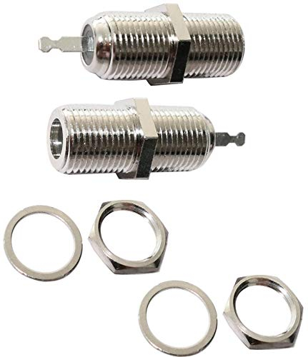 AERZETIX: 2 x Conectores Enchufe F Hembra para soldar de chasis Panel Antena TV satelite coaxial