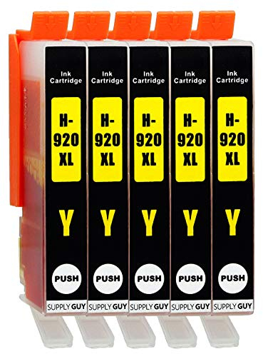 Supply Guy 5 Druckerpatronen kompatibel mit HP 920 XL 920XL HP920XL CD974AE (Gelb) passend für HP OfficeJet 6000 6500 6500a 6500a Plus 7000 7500a