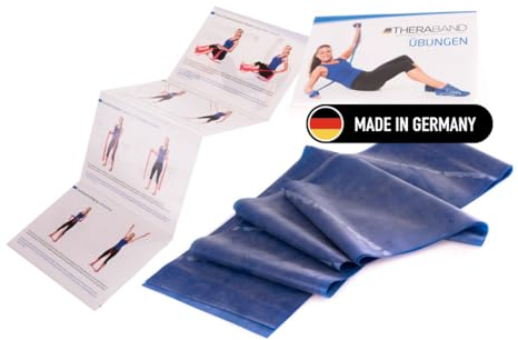 TheraBand Original Fitnessband – 1,5m Resistance Band für Ganzkörpertraining, Kraft & Flexibilität – Ideal für Physiotherapie, Fitness & Sport Blau