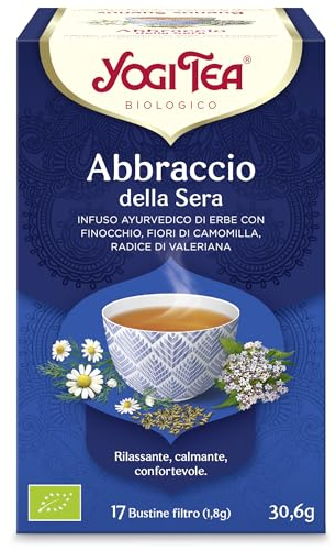 Yogi Tea Abbraccio della Sera Bio - Miscela di Finocchio, Fiori di Camomilla e Radice di Valeriana - Senza Caffeina - Confezione da 6x17 bustine (102 bustine in totale)