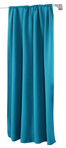 WOLTU Thermovorhang, Verdunklungsvorhang Blickdicht, Gardine mit Kräuselband für Schiene, Vorhang 250g/m² Schwere Wärmeisolierende, für Wohnzimmer Schlafzimmer, 140 x 245 cm, Türkis