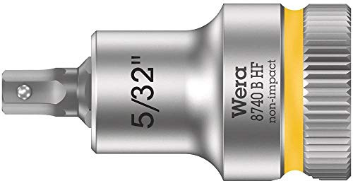 Wera 05003083001 8740 B HF Zyklop Bitnuss mit 3/8 Zoll-Antrieb, mit Haltefunktion für Innensechskantschrauben, 5/32 Zoll x 35 mm