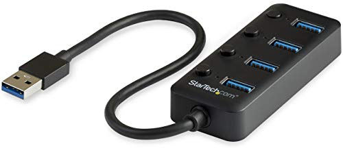 StarTech.com HB30A4AIB - Hub USB 3.0 de 4 Puertos, Color Negro
