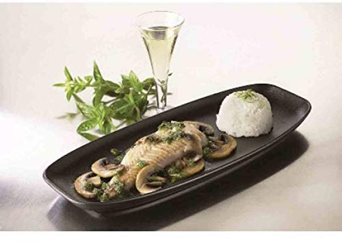 Visiodirect Lot de 4 Assiettes rectangulaires Club Noire - 36 x 21 cm