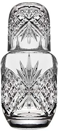 Lefonte Crystal Bedside Table Decanter and Glass Set