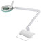 Lumeno LED Lupenleuchte 7213GN Lupenlampe mit 127 mm Echtglaslinse, Arbeitsplatzlampe, Kosmetiklampe, geeignet für Kosmetik, Bastler, Lesehilfe Vergrößerungslampe, 3 Dioptrien Grün mit Tischstativ