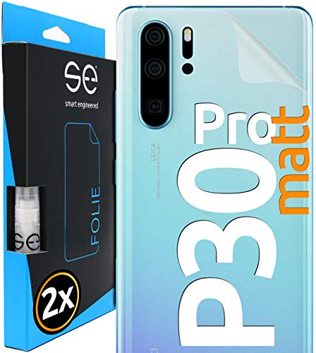 2x se® Protector 3D Antirreflejo para la Parte Trasera de Huawei P30 Pro, Protección Solar, Instalación sin Burbujas, Mate, Protección contra Suciedad, Golpes y Arañazos, Matériau TPU