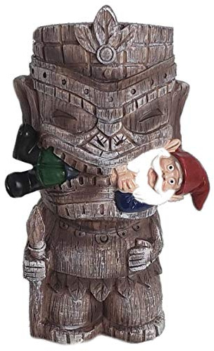 Funny Guy Mugs Garden GNOME Statue - Tiki and A GNOME - Indoor/Outdoor Garden GNOME Sculpture for Patio, Yard or Lawn
