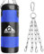 GROOFOO Boxsack Kinder Hochleistungs Oxford Boxsack für Kinder, Jugendliche und Erwachsene, UNGEFÜLLTE Tasche mit Mount Chain Heavy Duty Pouching Bag für Boxtraining MMA Muay Thai (Blau, 100 * 33CM)