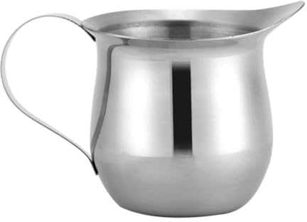 Taza de espuma de leche de 240 ml / 8 oz, jarra de vapor para café expreso de acero inoxidable, jarra de leche, herramienta de barista para máquinas de café expreso, capuchino, arte latte