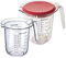 Westmark Set 2tlg, Messkannen 0,5 l und 1 l mit Deckel, mehrsprachige Messskalen, Kunststoff, Transparent/Rot, 306622E6, SAN, 0,5 + 1 Liter