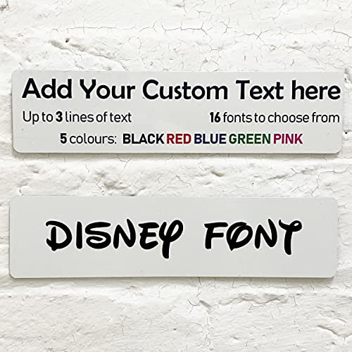 ShopQuality4U Personalised Aluminium Metal Plaque Bespoke Sign Childs Bedroom Door Add Own Text Choose Font (20 x 5 cm, 7.8 x 2 inches)