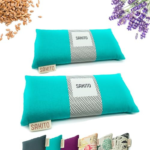 2 (pcs) Bouillotte Micro-Onde (25x12 cm) - Coussin Chauffant - Noyau de Cerise, Grain de Lin, Blé et Lavande - Bouillotte Sèche