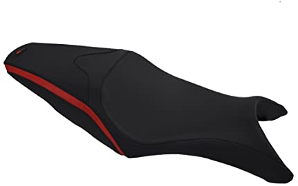 Moto Discovery Sitzbankbezug kompatibel mit Honda CB650F 2014-2020 schwarz/rot mit schwarzen Nähten