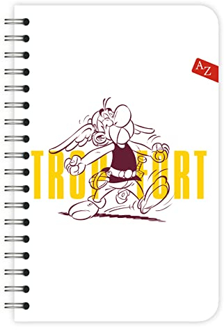 Clairefontaine 813056C - Asterix 5, Adressbuch / Vokabelheft mit Spiralbindung, 11x17 cm, 50 Blatt, liniert, 90g, Motive sortiert, 1 Stück