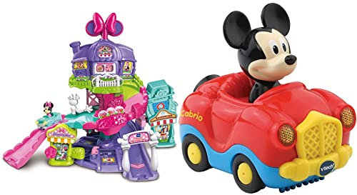 Vtech TUT Baby Flitzer - Minnies Einkaufsabenteuer & Mickey & Friends Mickys Cabrio, Babyautos, Mehrfarbig & Rot