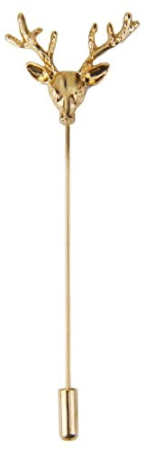 Milageto Hommes Or Cerf Revers Broche Costume Robe