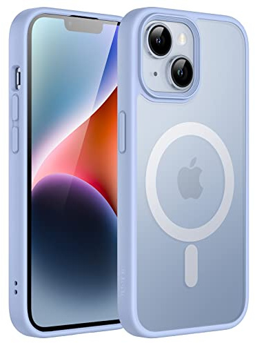 JETech Magnetic Matte Case for iPhone 14 Plus, Sky Blue | Compatible with MagSafe, Translucent Matte Back, Slim Shockproof Protection