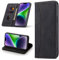 Leaisan Handyhülle für iPhone 14 Plus Hülle Premium Leder Flip Klappbare Stoßfeste Magnetische [Standfunktion] [Kartenfächern] Schutzhülle für iPhone 14 Plus 5G (6,7 Zoll) Tasche - Schwarz