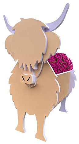 LINGJIONG vaca pequeña para regalos vaca, macetas PVC para plantas interior y exterior para suculentas, bonitas macetas rectangulares para decoración