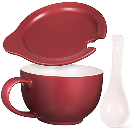 COHEALI Impostato Boccale in Ceramica Tazza Di Latte Tazzine Da Caffè in Ceramica Boccale Da Minestra Con Manici Tazza Caffè Gigante Tazze Da Tè Tazza Da Cappuccino Fiocchi D'avena 16 Once
