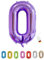 LITTLE BIRTHDAY | Zahlen Luftballon | Folienballon | Helium Gas Balloon Ballon | 101 cm | 0 1 2 3 4 5 6 7 8 9 in vielen Farben | Geburtstag | Kindergeburtstag | Deko | lila 0