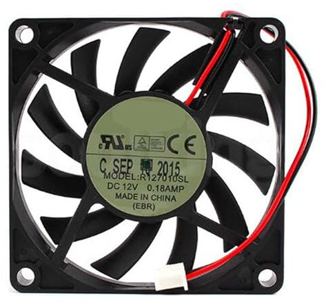 Zyvpee 70mm R127010SL 12V 0.18A 2 Wires Silent Cooling Fan 70x70x10mm