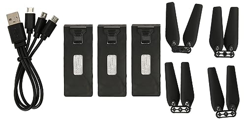 Dpofirs 3 Pièces 3.7V 1800mAh Li-po Batterie pour E88 E525 E99 E99PRO P1 P5PRO K3 S1 P8 RC Drone Batterie de Rechange RC Quadrirotor Drone Batterie