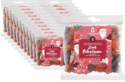 naschlabor x Gute Laune Fruchtsaftbär Weihnachten | sortenreine Fruchtsäfte | Ohne künstliche Farbstoffe und Geschmacksverstärker | Gluten- und Laktosefrei (Zimt-Nikoläuse) 23x150g