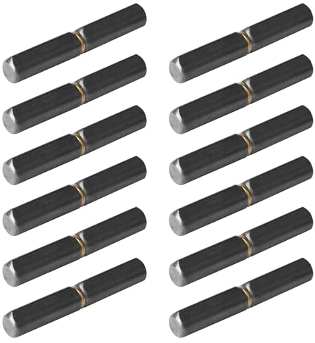 TSSS 12 Stück 100 mm Aufschweißscharniere, schweißbare Kohlenstoffstahl, abnehmbare für Schwingtüren, Anhängerrampen, Scharnierstiftdurchmesser: 8 mm