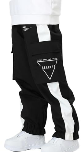 HOUZONIY Damen Skihose, Herren Wasserdicht Winddichte Softshellhose, Weite Passform Snowboardhose Geeignet für Outdoor-Sportarten