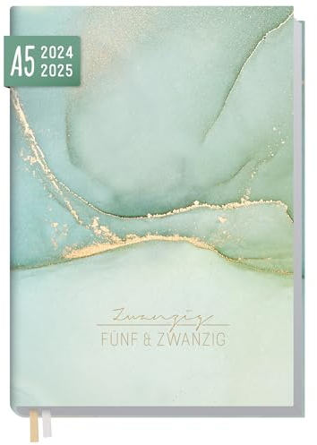 Häfft® Chäff-Timer Classic Kalender 2024/2025 A5 Soft Green Buchkalender, Terminplaner, Terminkalender, Wochenplaner für 18 Monate: Juli 2024 bis Dez. 2025 - nachhaltig & klimafreundlich