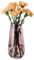 Jarrón de cristal grande moderno de 9.8 pulgadas de alto, jarrones rosas para flores, centros de mesa y detalles decorativos, jarrón alto para decoración de mesa de oficina y hogar