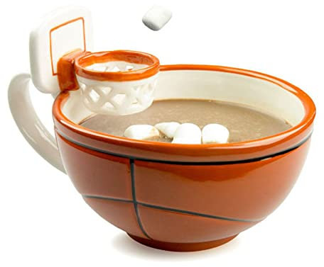 GeRRiT Basketball Hoop Mug, Basketball Cup with a Basket and Ball for Basketball Fans Coffee Mug with Game Function Gift for Birthday Christmas,1