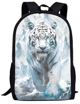 POLERO Mädchen-Rucksack, Schulrucksäcke für Kinder, Jungen, Schulbüchertaschen, leicht, niedlicher Tagesrucksack, tiger, Einheitsgröße