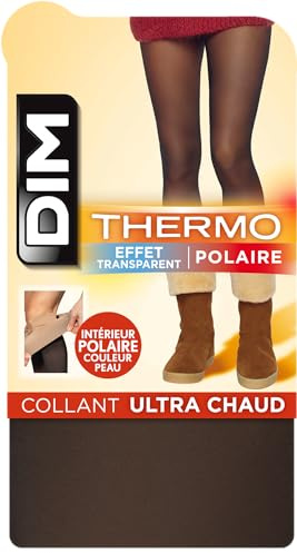 Dim Damen Strumpfhose Thermo Ultra Warm Fleece und Transparent-Effekt 80D x1