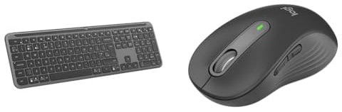 Logitech Signature Slim K950 Wireless Keyboard, Sleek Design, Switch Typing Between & Signature M650 L Full Size Wireless Mouse - For Large Sized Hands, 2-Year Battery, Silent Clicks, Customisable