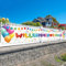 LOHAME Willkommen Zuhause Banner 300 x 50cm Größe Bunte Banner zur Geburt Baby Herzlich Willkommen Girlande Babyparty Partysbanner Welcome Home Baby Dekoration Hintergrund für Junge Mädchen Familie