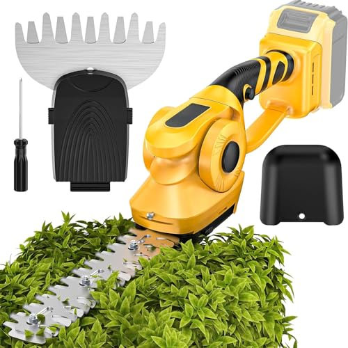 Hedge Trimmer Cordless for Dewalt 20v Battery (No Battery) - 2 in 1 Handheld Electric Hedge Trimmer, Grass Shears, Shrub Trimmer & Bush Trimmer Battery Powered for Backyard, Garden, House