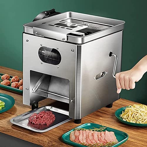 Electric Meat Cutter Cutting Machine, 3.5mm Slicer Shredded Cutting Machine, 350lb/h Stainless Steel Slicer, for Chicken Fish Beef Meat Vegetable