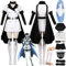 bbganlian Anime Charakter Esdeath Esdese Cosplay Kostüm Outfit Akame Ga KILL Uniform Komplettes Set Halloween Party Karneval Dress Up Anzug mit Perücke Hut für Frauen Mädchen (M)