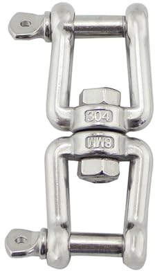 Dibotell Edelstahl Drehwirbel,8mm Schwenkring Drehwirbel,Schnapprollschäkel Vorrichtung,360° Drehung,Bequemes,Ruhiges und Befestigen von Hängesessel, Schauke, Boxsack, Hängemöbel