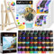 Nicpro Acrylic Paint Canvas Set for Adults, 80PCS Art Painting Supplies Kit with 36 Paints(36ML), Table Wood Easel,10 Canvas Panels,12 Brushes,Paper Pad, Cup, Palette for Adults Kids Artist Beginner