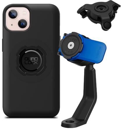 QUAD LOCK Spiegelarm Handyhalterung für Motorrad mit Vibrationsdämpfer und MAG Hülle für iPhone 13