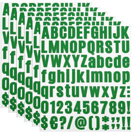 PATIKIL Vinyl Letters Numbers Stickers Kit, 486 Pieces 6 Sheets Self Adhesive Decals for Mailbox Sign Address DIY Crafts Card (Dark Green)