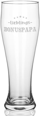Joymaking Bierglas Lieblingsbonuspapa - Geschenk für Bonus Papa, Stiefvater von Baby - Bester Papa Vatertag Geburtstag Weihnachten 700ml