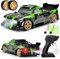 Joellfuner RC Drift Car, 1/14 4WD Drift Auto Ferngesteuert, 24km/h RC Auto mit 2.4 GHz Fernbedienung, Spray und Licht, Ferngesteuertes Spielzeugauto für Erwachsene und Kinder ab 8+ Jahre (Grün)