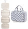 Narwey Kulturbeutel Damen Kulturtasche zum Aufhängen Waschtasche Kosmetiktasche Groß Waschbeutel Kosmetik-Organizer für Damen Mädchen(Graublaues Schachbrett)