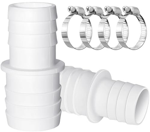 Lot de 2, raccords de tuyau, avec colliers de serrage,adaptateur de tuyau de piscine (2 x 32 mm)