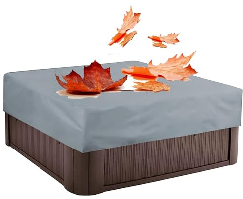 Spa Abdeckung für Whirlpool,Wasserdicht Hot tub Abdeckung,Quadrat Whirlpool Abdeckung,Outdoor Garten Whirlpool-Abdeckung füR Stock Tank Pool,Garten Abdeckung Whirlpool(Size:215x215x30cm,Color:grau)